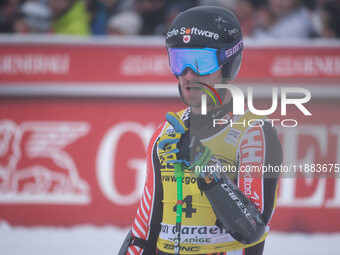 Cameron Alexander of Team Canada competes during the Audi FIS Alpine Ski World Cup, Men's Super Giant race on Saslong Slope in Val Gardena,...