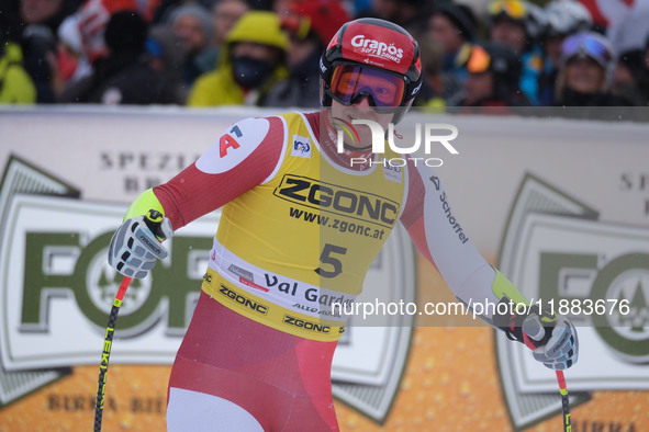 Stefan Babinsky of Team Austria competes during the Audi FIS Alpine Ski World Cup, Men's Super Giant race on Saslong Slope in Val Gardena, B...