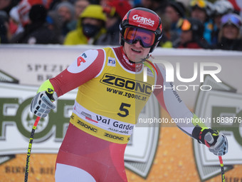 Stefan Babinsky of Team Austria competes during the Audi FIS Alpine Ski World Cup, Men's Super Giant race on Saslong Slope in Val Gardena, B...