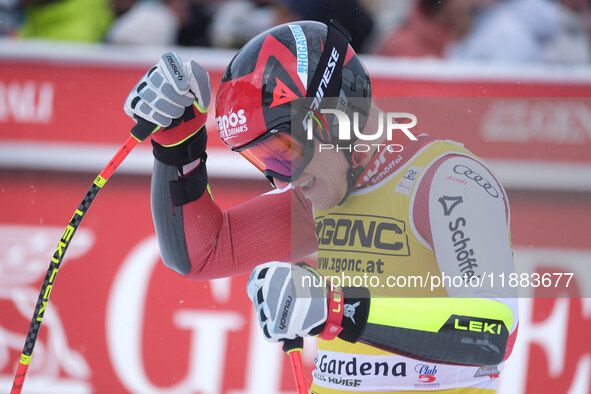 Stefan Babinsky of Team Austria competes during the Audi FIS Alpine Ski World Cup, Men's Super Giant race on Saslong Slope in Val Gardena, B...