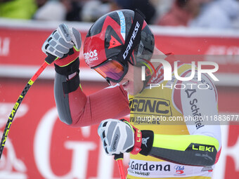 Stefan Babinsky of Team Austria competes during the Audi FIS Alpine Ski World Cup, Men's Super Giant race on Saslong Slope in Val Gardena, B...