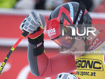 Stefan Babinsky of Team Austria competes during the Audi FIS Alpine Ski World Cup, Men's Super Giant race on Saslong Slope in Val Gardena, B...