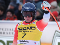 Stefan Rogentin of Team Switzerland competes during the Audi FIS Alpine Ski World Cup, Men's Super Giant race on Saslong Slope in Val Garden...