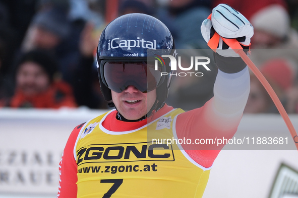 Stefan Rogentin of Team Switzerland competes during the Audi FIS Alpine Ski World Cup, Men's Super Giant race on Saslong Slope in Val Garden...