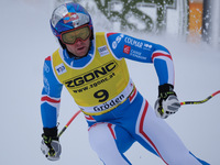 Alexis Pinturault of Team France competes during the Audi FIS Alpine Ski World Cup, Men's Super Giant race on Saslong Slope in Val Gardena,...