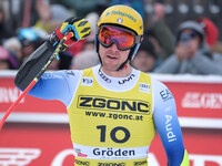 Mattia Casse of Team Italy competes during the Audi FIS Alpine Ski World Cup, Men's Super Giant race on Saslong Slope in Val Gardena, Bozen,...