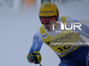 Mattia Casse of Team Italy competes during the Audi FIS Alpine Ski World Cup, Men's Super Giant race on Saslong Slope in Val Gardena, Bozen,...