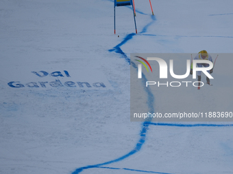 Mattia Casse of Team Italy competes during the Audi FIS Alpine Ski World Cup, Men's Super Giant race on Saslong Slope in Val Gardena, Bozen,...