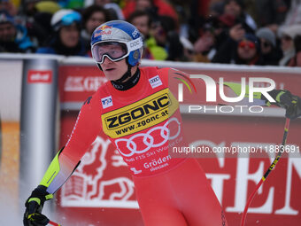 Marco Odermatt of Team Switzerland competes during the Audi FIS Alpine Ski World Cup, Men's Super Giant race on Saslong Slope in Val Gardena...