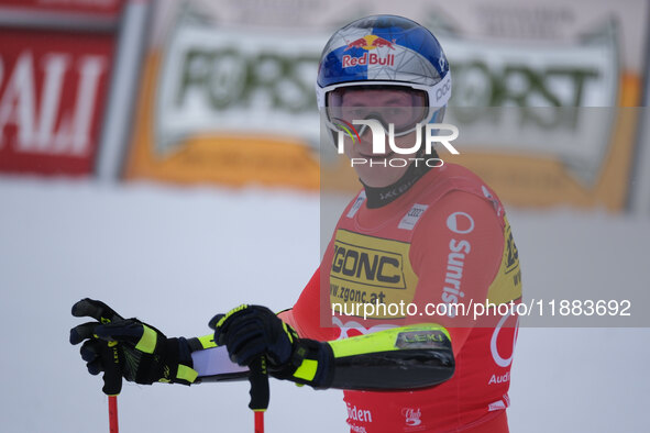 Marco Odermatt of Team Switzerland competes during the Audi FIS Alpine Ski World Cup, Men's Super Giant race on Saslong Slope in Val Gardena...