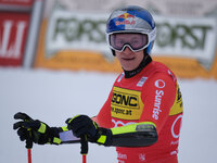 Marco Odermatt of Team Switzerland competes during the Audi FIS Alpine Ski World Cup, Men's Super Giant race on Saslong Slope in Val Gardena...