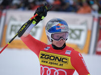 Marco Odermatt of Team Switzerland competes during the Audi FIS Alpine Ski World Cup, Men's Super Giant race on Saslong Slope in Val Gardena...