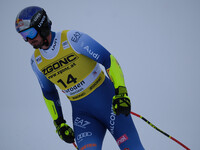 Dominik Paris of Team Italy competes during the Audi FIS Alpine Ski World Cup Men's Super Giant race on Saslong Slope in Val Gardena, Bozen,...