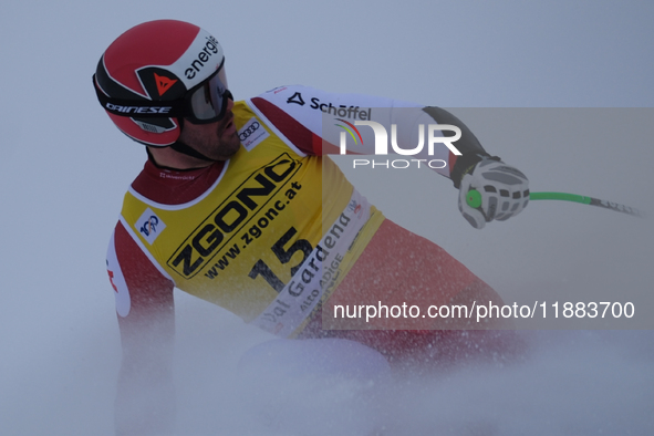 Vincent Kriechmayr of Team Austria competes during the Audi FIS Alpine Ski World Cup, Men's Super Giant race on Saslong Slope in Val Gardena...