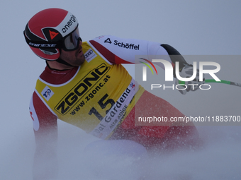 Vincent Kriechmayr of Team Austria competes during the Audi FIS Alpine Ski World Cup, Men's Super Giant race on Saslong Slope in Val Gardena...