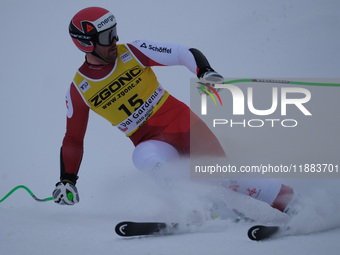 Vincent Kriechmayr of Team Austria competes during the Audi FIS Alpine Ski World Cup, Men's Super Giant race on Saslong Slope in Val Gardena...