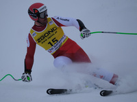 Vincent Kriechmayr of Team Austria competes during the Audi FIS Alpine Ski World Cup, Men's Super Giant race on Saslong Slope in Val Gardena...