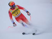 Justin Murisier of Team Switzerland competes during the Audi FIS Alpine Ski World Cup, Men's Super Giant race on Saslong Slope in Val Garden...