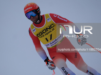 Justin Murisier of Team Switzerland competes during the Audi FIS Alpine Ski World Cup, Men's Super Giant race on Saslong Slope in Val Garden...