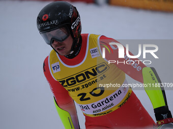 Gino Caviziel of Team Switzerland competes in the Audi FIS Alpine Ski World Cup, Men's Super Giant race on Saslong Slope in Val Gardena, Boz...