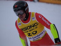 Gino Caviziel of Team Switzerland competes in the Audi FIS Alpine Ski World Cup, Men's Super Giant race on Saslong Slope in Val Gardena, Boz...