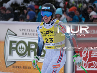 Fredrik Moeller of Team Norway competes during the Audi FIS Alpine Ski World Cup, Men's Super Giant race on Saslong Slope in Val Gardena, Bo...