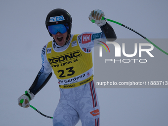 Fredrik Moeller of Team Norway competes during the Audi FIS Alpine Ski World Cup, Men's Super Giant race on Saslong Slope in Val Gardena, Bo...