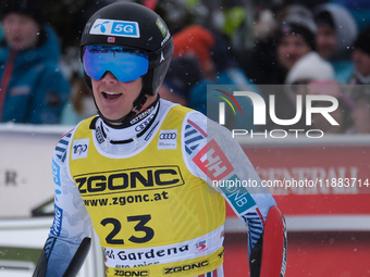 Fredrik Moeller of Team Norway competes during the Audi FIS Alpine Ski World Cup, Men's Super Giant race on Saslong Slope in Val Gardena, Bo...