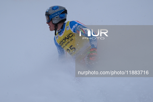 Florian Loriot of Team France competes during the Audi FIS Alpine Ski World Cup, Men's Super Giant race on Saslong Slope in Val Gardena, Boz...