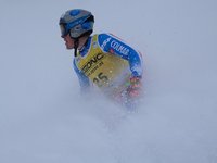 Florian Loriot of Team France competes during the Audi FIS Alpine Ski World Cup, Men's Super Giant race on Saslong Slope in Val Gardena, Boz...