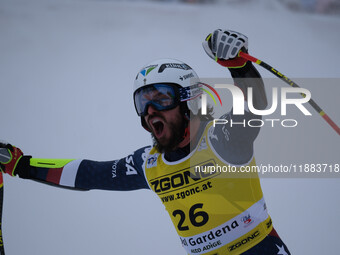 Jared Goldberg of Team United States competes in the Audi FIS Alpine Ski World Cup, Men's Super Giant race on Saslong Slope in Val Gardena,...