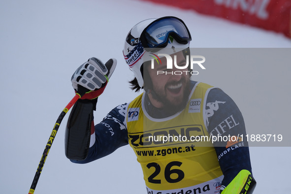 Jared Goldberg of Team United States competes in the Audi FIS Alpine Ski World Cup, Men's Super Giant race on Saslong Slope in Val Gardena,...