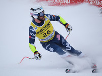 Jared Goldberg of Team United States competes in the Audi FIS Alpine Ski World Cup, Men's Super Giant race on Saslong Slope in Val Gardena,...