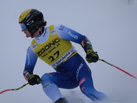 Giovanni Franzoni of Team Italy competes during the Audi FIS Alpine Ski World Cup, Men's Super Giant race on Saslong Slope in Val Gardena, B...