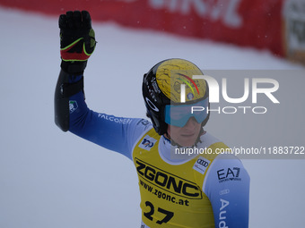 Giovanni Franzoni of Team Italy competes during the Audi FIS Alpine Ski World Cup, Men's Super Giant race on Saslong Slope in Val Gardena, B...