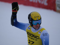 Giovanni Franzoni of Team Italy competes during the Audi FIS Alpine Ski World Cup, Men's Super Giant race on Saslong Slope in Val Gardena, B...