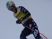 River Radamus of Team United States competes during the Audi FIS Alpine Ski World Cup, Men's Super Giant race on Saslong Slope in Val Garden...