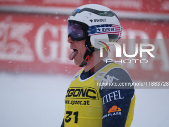 Sam Morse of Team United States competes during the Audi FIS Alpine Ski World Cup, Men's Super Giant race on Saslong Slope in Val Gardena, B...