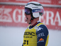 Sam Morse of Team United States competes during the Audi FIS Alpine Ski World Cup, Men's Super Giant race on Saslong Slope in Val Gardena, B...