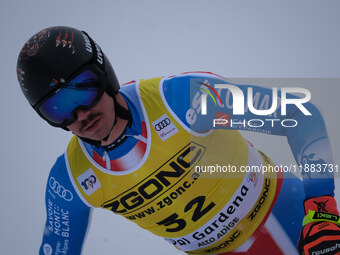 Nils Alphand of Team France competes during the Audi FIS Alpine Ski World Cup, Men's Super Giant race on Saslong Slope in Val Gardena, Bozen...