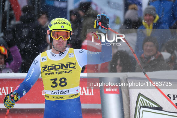 Christof Innerhofer of Team Italy competes during the Audi FIS Alpine Ski World Cup, Men's Super Giant race on Saslong Slope in Val Gardena,...