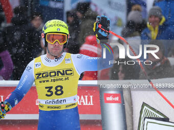 Christof Innerhofer of Team Italy competes during the Audi FIS Alpine Ski World Cup, Men's Super Giant race on Saslong Slope in Val Gardena,...