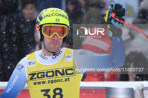 Christof Innerhofer of Team Italy competes during the Audi FIS Alpine Ski World Cup, Men's Super Giant race on Saslong Slope in Val Gardena,...