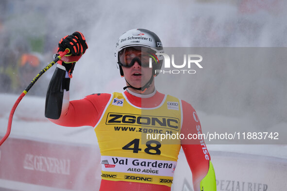 Lars Roesti of Team Switzerland competes during the Audi FIS Alpine Ski World Cup, Men's Super Giant race on Saslong Slope in Val Gardena, B...