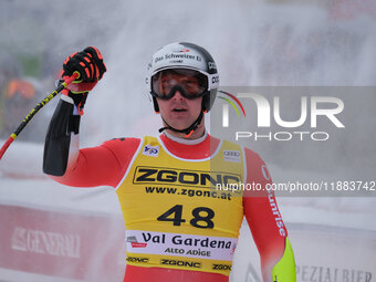 Lars Roesti of Team Switzerland competes during the Audi FIS Alpine Ski World Cup, Men's Super Giant race on Saslong Slope in Val Gardena, B...