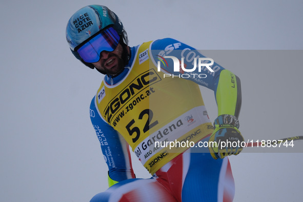 Matthieu Bailet of Team France competes during the Audi FIS Alpine Ski World Cup, Men's Super Giant race on Saslong Slope in Val Gardena, Bo...