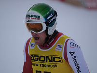 Otmar Striedinger of Team Austria competes during the Audi FIS Alpine Ski World Cup, Men's Super Giant race on Saslong Slope in Val Gardena,...