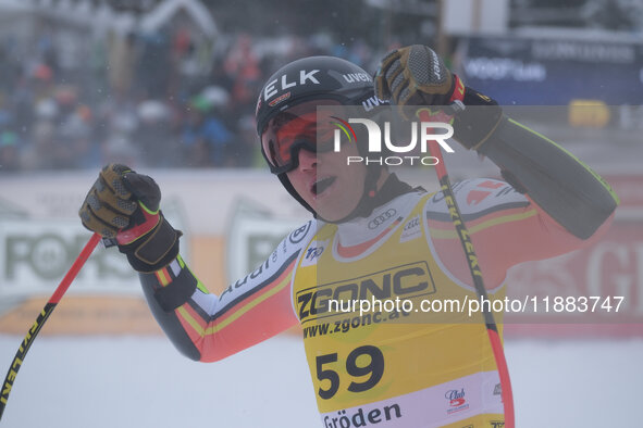 Luis Vogt of Team Germany competes during the Audi FIS Alpine Ski World Cup, Men's Super Giant race on Saslong Slope in Val Gardena, Bozen,...