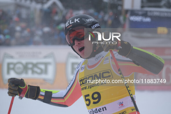 Luis Vogt of Team Germany competes during the Audi FIS Alpine Ski World Cup, Men's Super Giant race on Saslong Slope in Val Gardena, Bozen,...