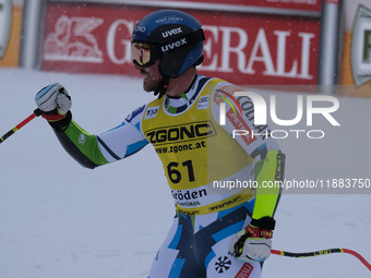 Miha Hrobat of Team Slovenia competes during the Audi FIS Alpine Ski World Cup, Men's Super Giant race on Saslong Slope in Val Gardena, Boze...